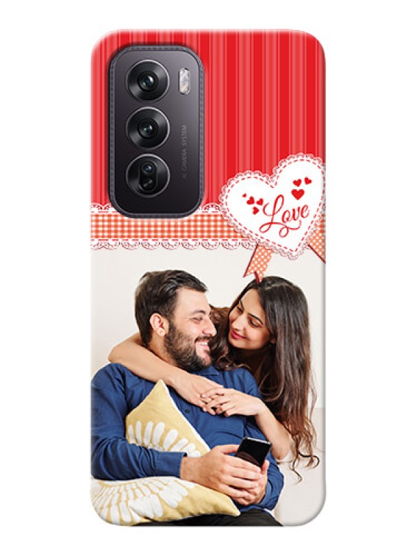 Custom Oppo Reno 12 Pro 5G phone cases online: Red Love Pattern Design