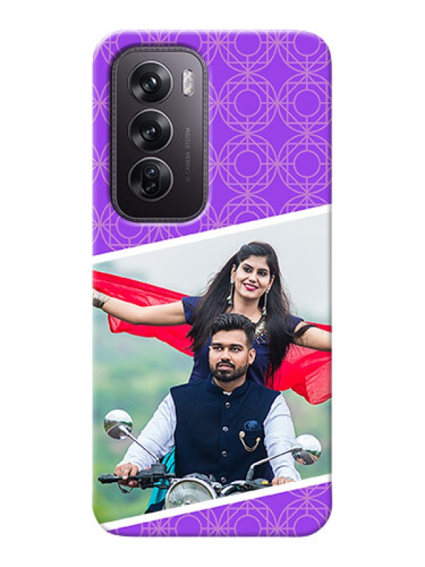 Custom Oppo Reno 12 Pro 5G mobile back covers online: violet Pattern Design