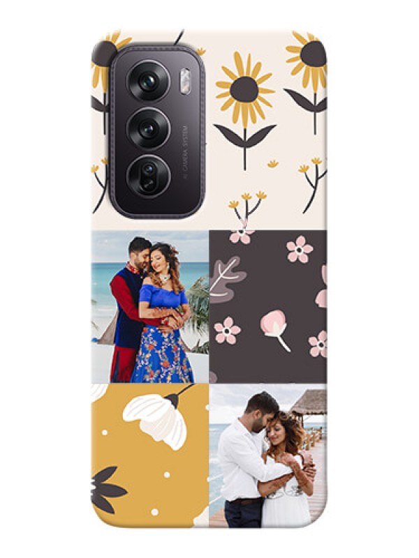 Custom Oppo Reno 12 Pro 5G phone cases online: 3 Images with Floral Design