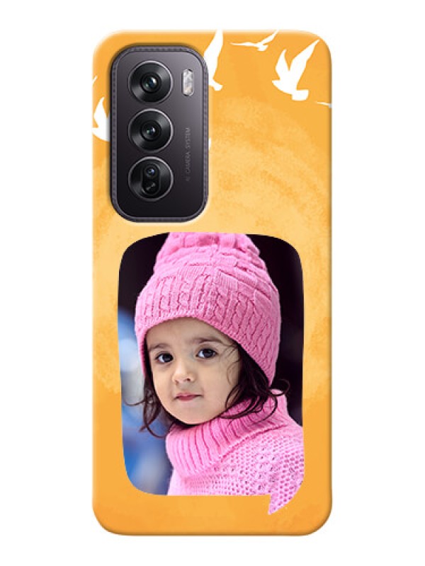 Custom Oppo Reno 12 Pro 5G Phone Covers: Water Color Design with Bird Icons