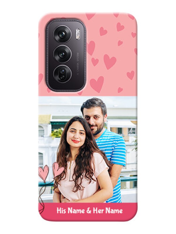 Custom Oppo Reno 12 Pro 5G phone back covers: Love Design Peach Color