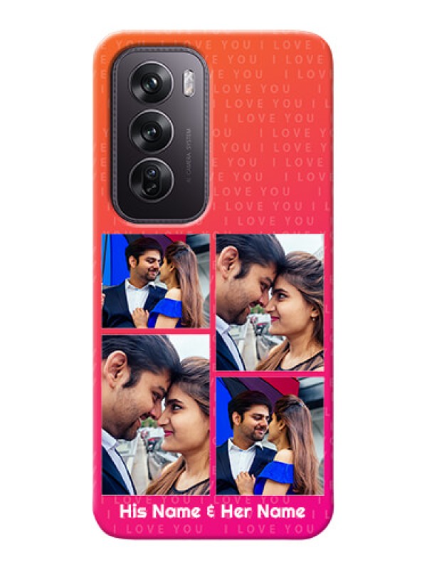 Custom Oppo Reno 12 Pro 5G custom back covers: I Love You Pink Design