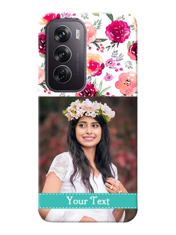 Custom Oppo Reno 12 Pro 5G Personalized Mobile Cases: Watercolor Floral Design