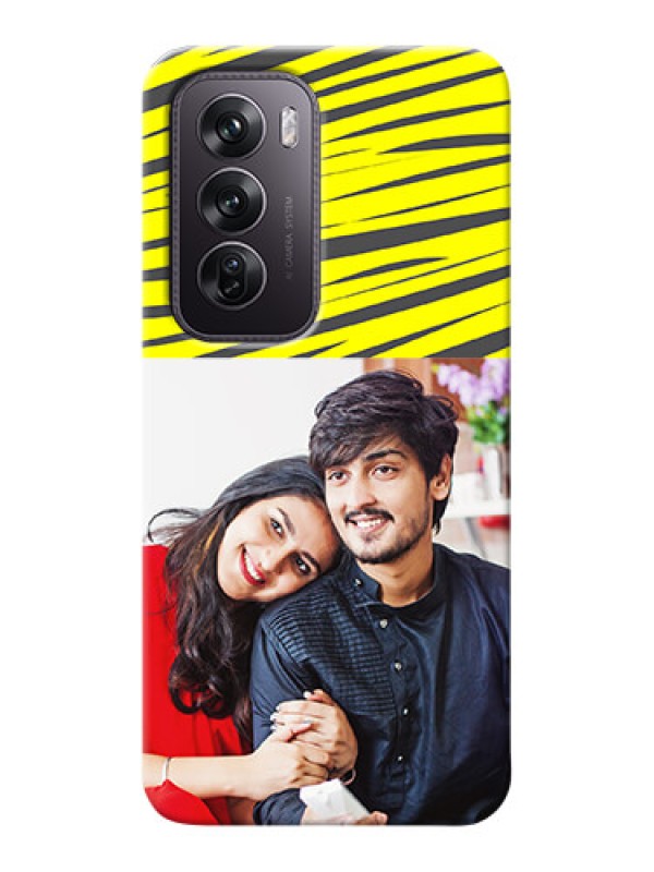 Custom Oppo Reno 12 Pro 5G Personalised mobile covers: Yellow Abstract Design