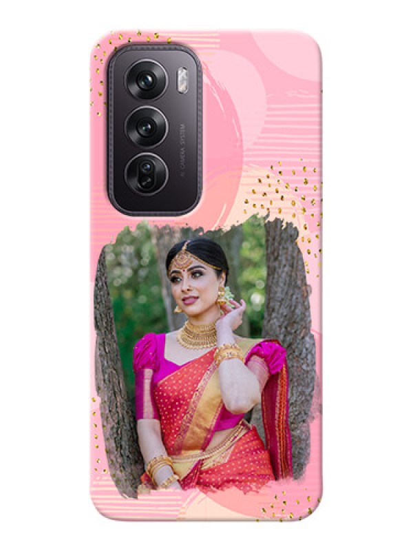 Custom Oppo Reno 12 Pro 5G Phone Covers for Girls: Gold Glitter Splash Design