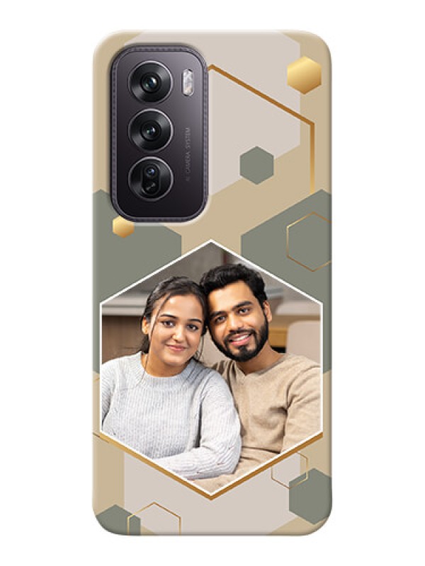 Custom Oppo Reno 12 Pro 5G Photo Printing on Case with Stylish Hexagon Pattern Design
