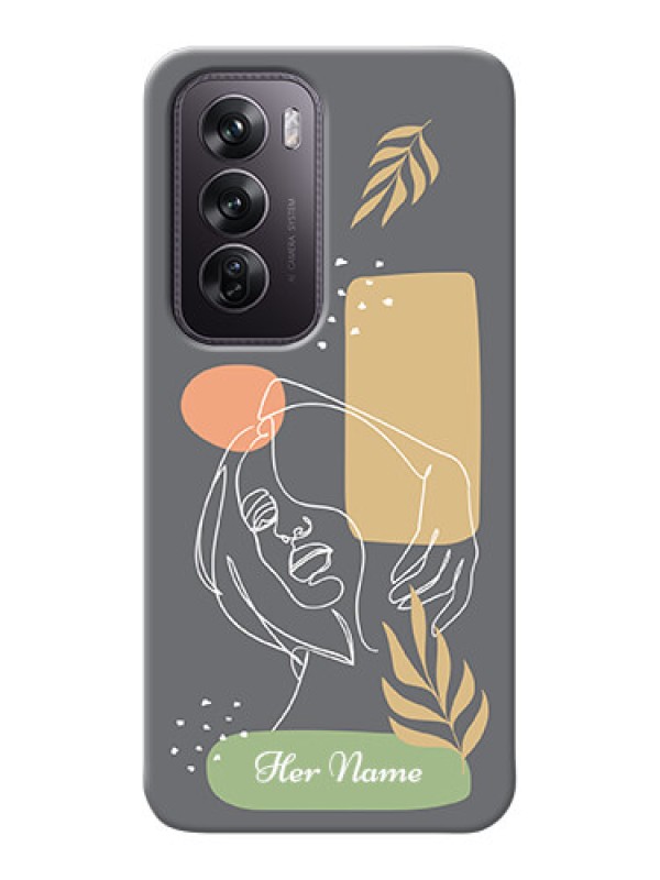 Custom Oppo Reno 12 Pro 5G Custom Phone Case with Gazing Woman line art Design