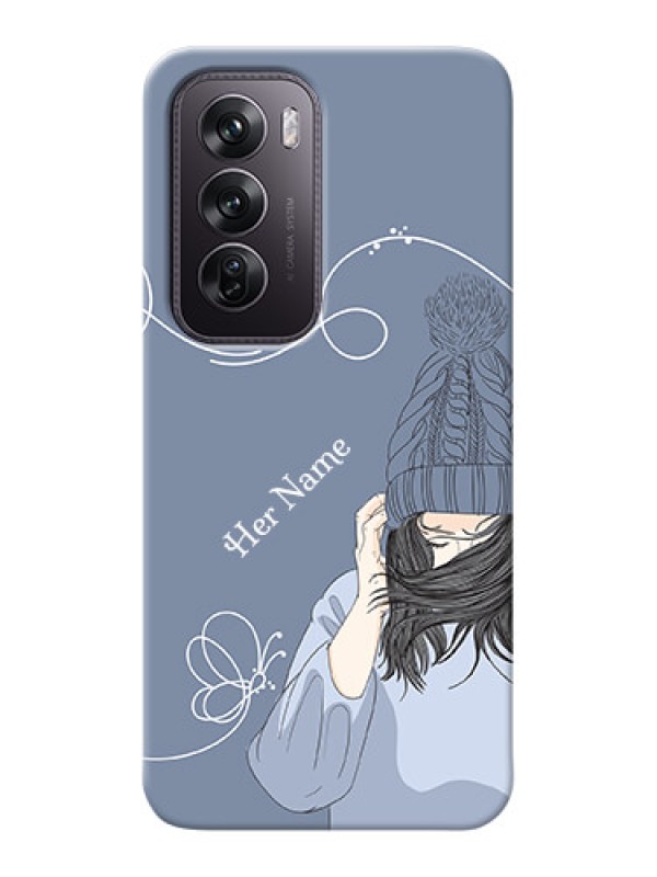 Custom Oppo Reno 12 Pro 5G Custom Mobile Case with Girl in winter outfit Design