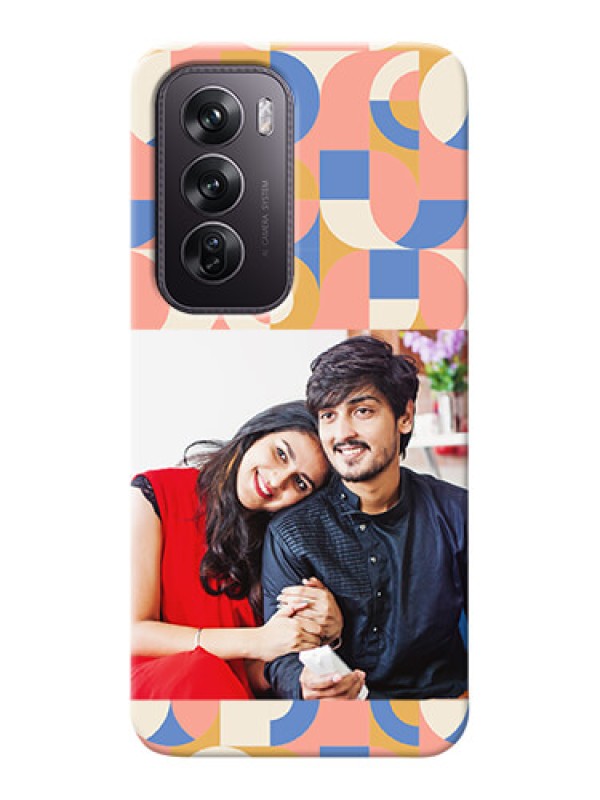 Custom Oppo Reno 12 Pro 5G Photo Printing on Case with Semicircle Maze Pattern Design