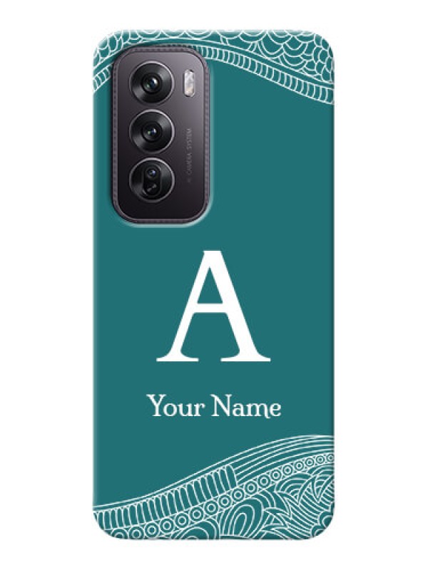 Custom Oppo Reno 12 Pro 5G Personalized Phone Case with line art pattern with custom name Design