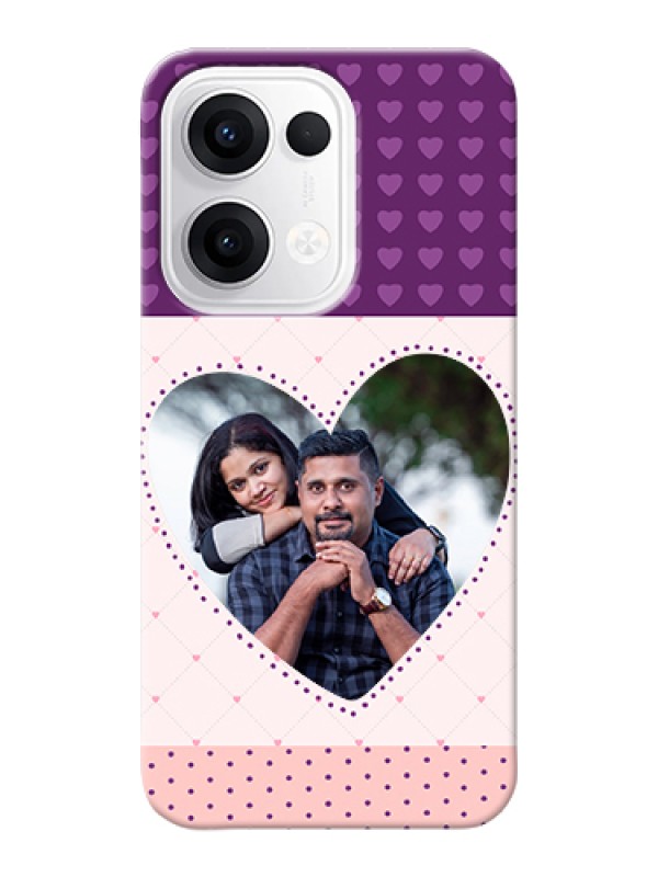 Custom Oppo Reno 13 5G Custom Hard Phone Case - Violet Love Dots Design