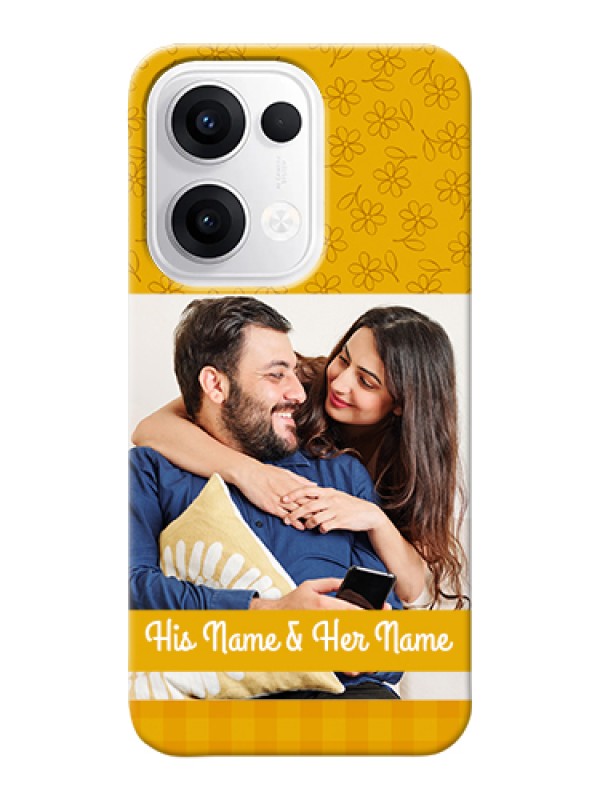 Custom Oppo Reno 13 5G Custom Hard Phone Case - Yellow Floral Design