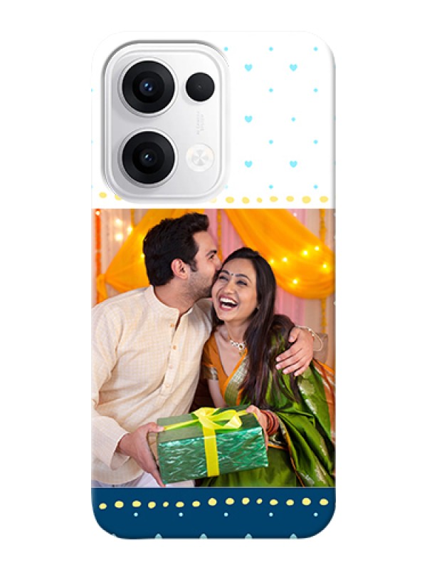 Custom Oppo Reno 13 5G Custom Hard Phone Case - White And Blue Abstract Design