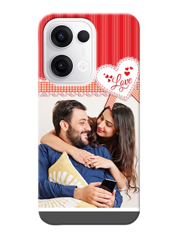 Custom Oppo Reno 13 5G Custom Hard Phone Case - Red Love Pattern Design