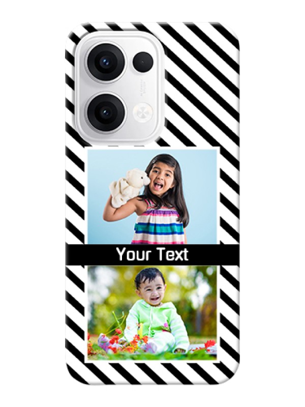 Custom Oppo Reno 13 5G Custom Hard Phone Case - Black And White Stripes Design