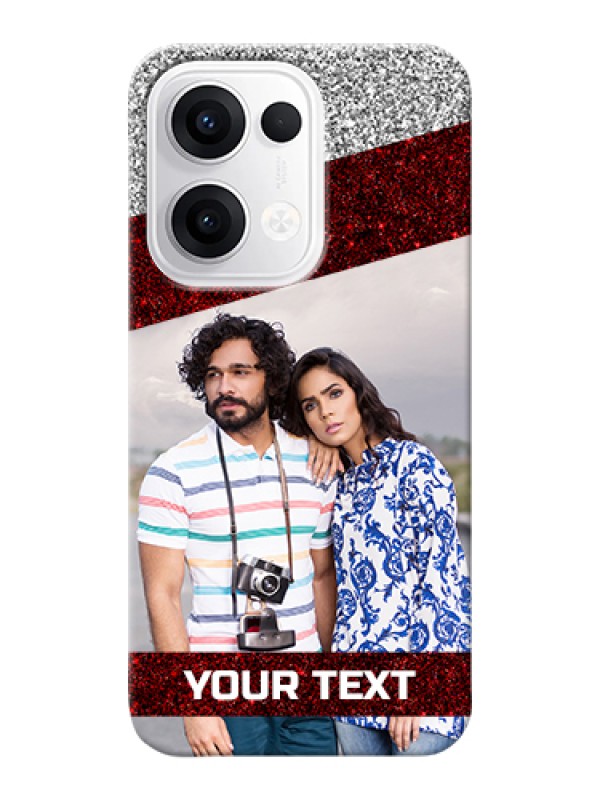 Custom Oppo Reno 13 5G Custom Hard Phone Case - Image Holder With Glitter Strip Design