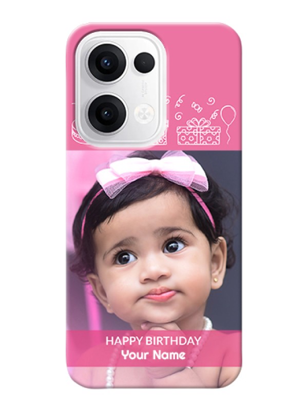 Custom Oppo Reno 13 5G Custom Hard Phone Case - With Birthday Line Art Design