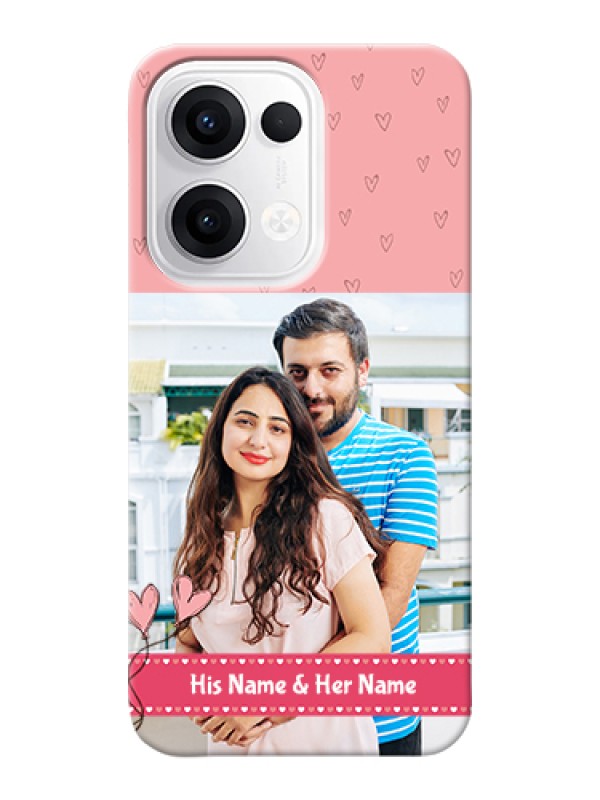 Custom Oppo Reno 13 5G Custom Hard Phone Case - Love Design Peach Color
