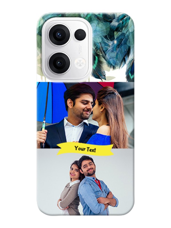 Custom Oppo Reno 13 5G Custom Hard Phone Case - Image With Boho Peacock Feather Design