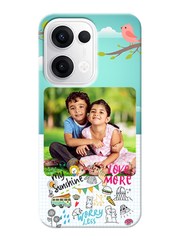 Custom Oppo Reno 13 5G Custom Hard Phone Case - Doodle Love Design