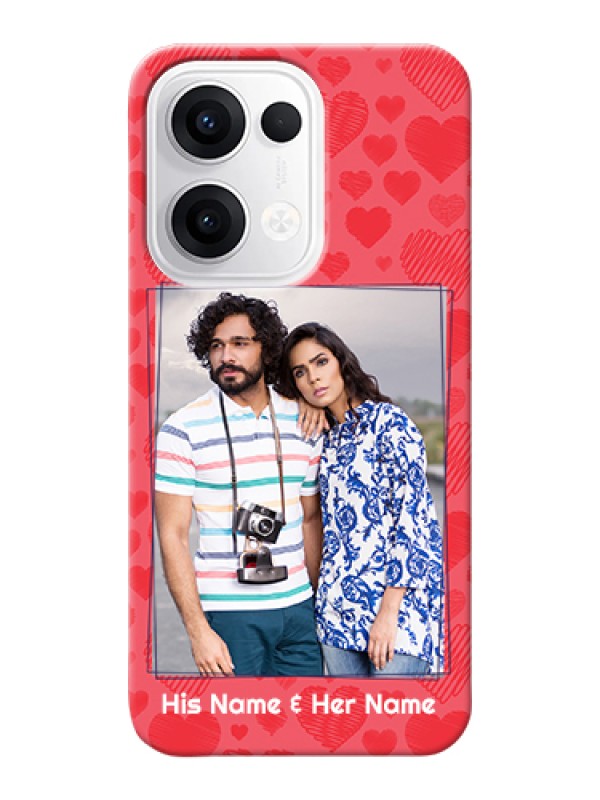 Custom Oppo Reno 13 5G Custom Hard Phone Case - With Red Heart Symbols Design