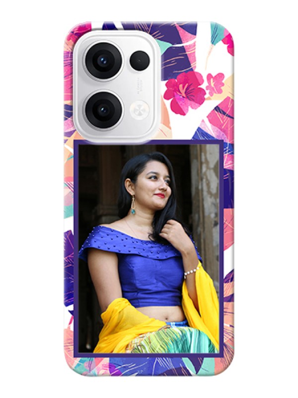 Custom Oppo Reno 13 5G Custom Hard Phone Case - Abstract Floral Design