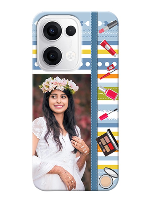 Custom Oppo Reno 13 5G Custom Hard Phone Case - Makeup Icons Design