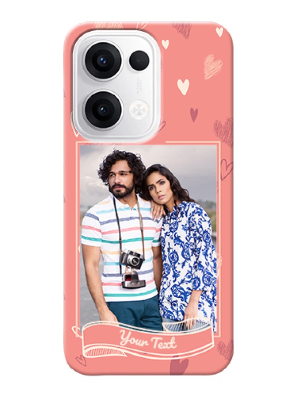 Custom Oppo Reno 13 5G Custom Hard Phone Case - Love Doodle Art Design