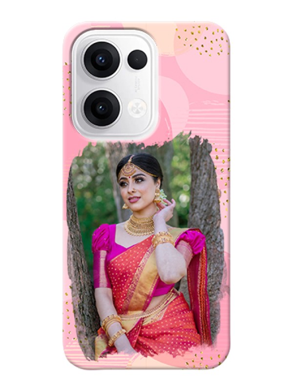 Custom Oppo Reno 13 5G Custom Hard Phone Case - Gold Glitter Splash Design