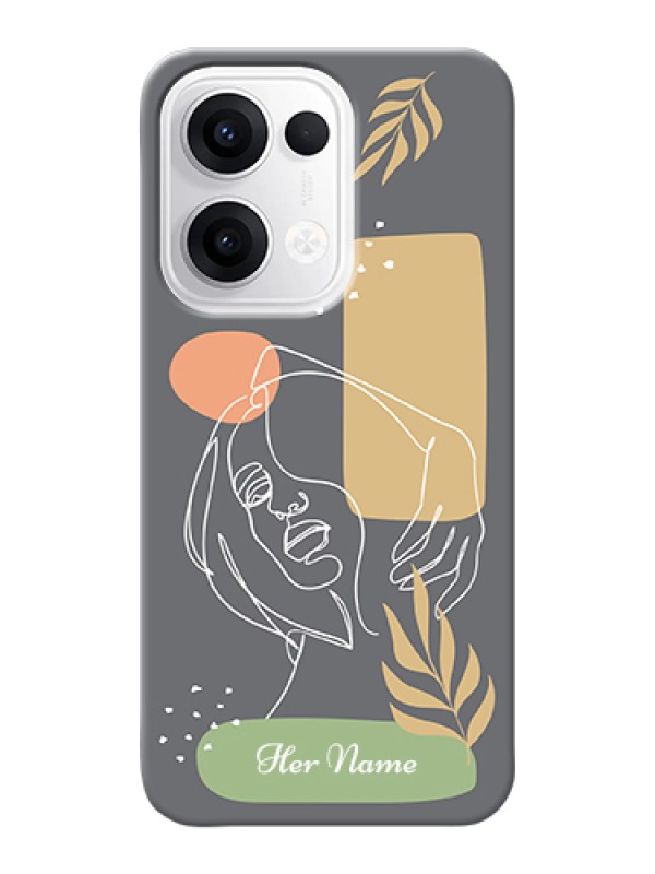 Custom Oppo Reno 13 5G Custom Hard Phone Case - Gazing Woman Line Art Design