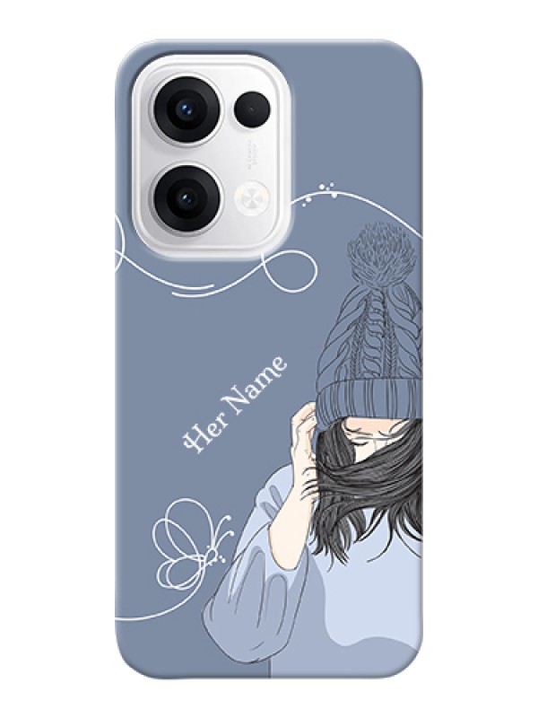 Custom Oppo Reno 13 5G Custom Hard Phone Case - Girl In Winter Outfit Design