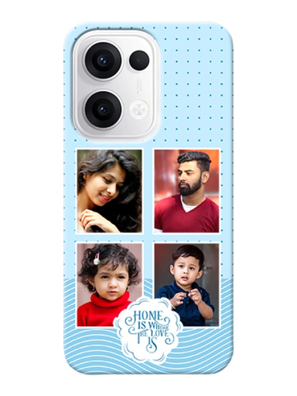 Custom Oppo Reno 13 5G Custom Hard Phone Case - Cute Love Quote With 4 Pic Upload Design