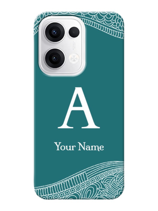 Custom Oppo Reno 13 5G Custom Hard Phone Case - Line Art Pattern With Custom Name Design