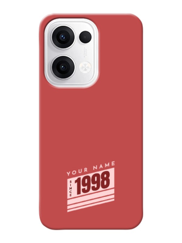 Custom Oppo Reno 13 5G Custom Hard Phone Case - Red Custom Year Of Birth Design