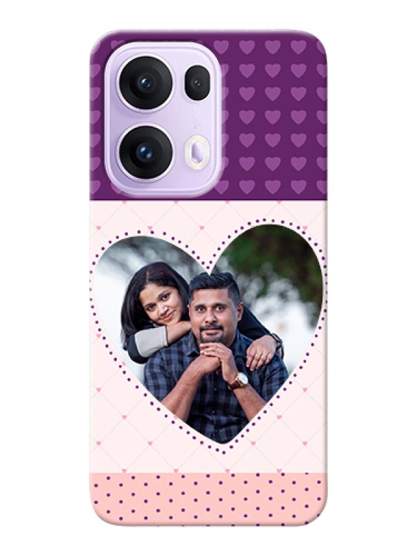 Custom Oppo Reno 13 Pro 5G Custom Hard Phone Case - Violet Love Dots Design