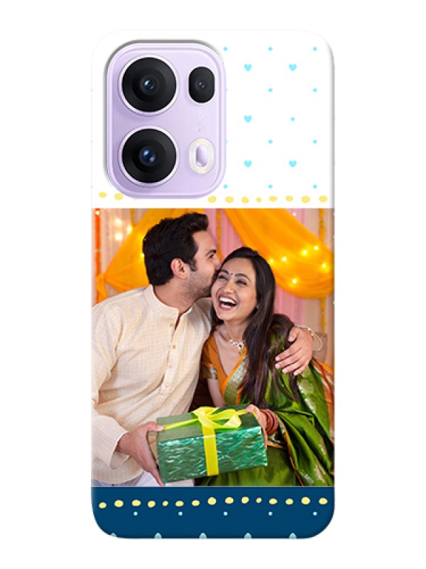 Custom Oppo Reno 13 Pro 5G Custom Hard Phone Case - White And Blue Abstract Design