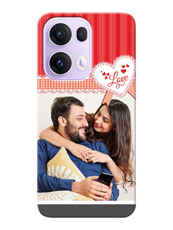Custom Oppo Reno 13 Pro 5G Custom Hard Phone Case - Red Love Pattern Design