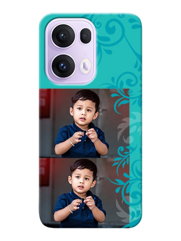 Custom Oppo Reno 13 Pro 5G Custom Hard Phone Case - With Photo And Green Floral Design