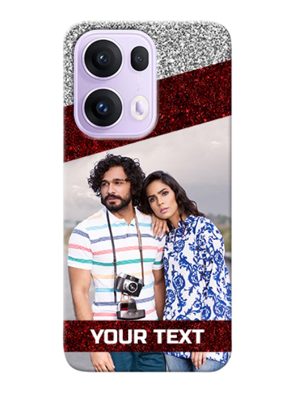 Custom Oppo Reno 13 Pro 5G Custom Hard Phone Case - Image Holder With Glitter Strip Design