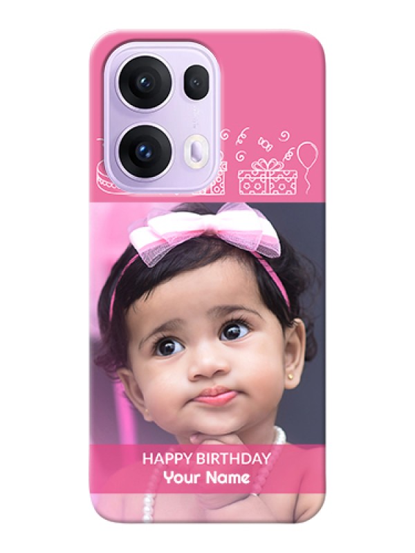 Custom Oppo Reno 13 Pro 5G Custom Hard Phone Case - With Birthday Line Art Design