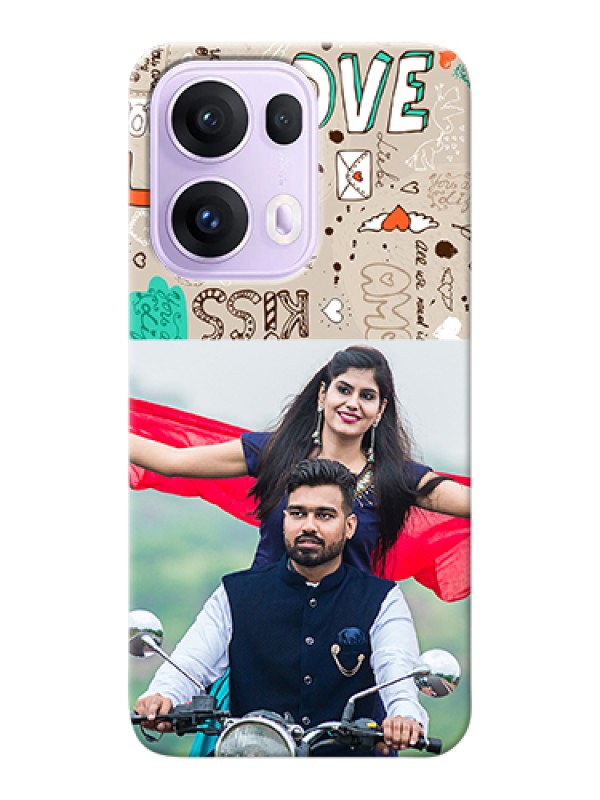 Custom Oppo Reno 13 Pro 5G Custom Hard Phone Case - Love Doodle Pattern