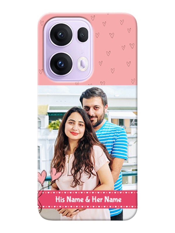 Custom Oppo Reno 13 Pro 5G Custom Hard Phone Case - Love Design Peach Color