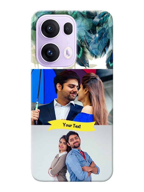 Custom Oppo Reno 13 Pro 5G Custom Hard Phone Case - Image With Boho Peacock Feather Design