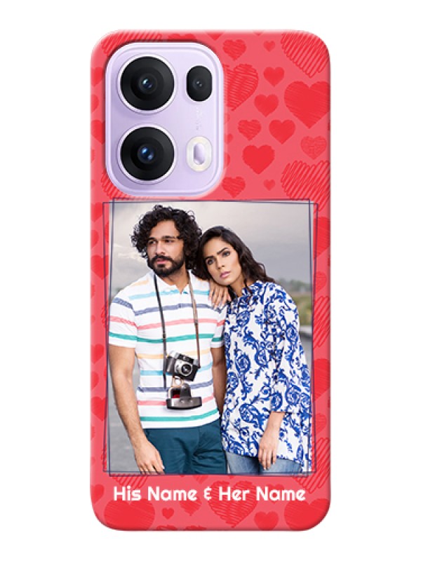 Custom Oppo Reno 13 Pro 5G Custom Hard Phone Case - With Red Heart Symbols Design