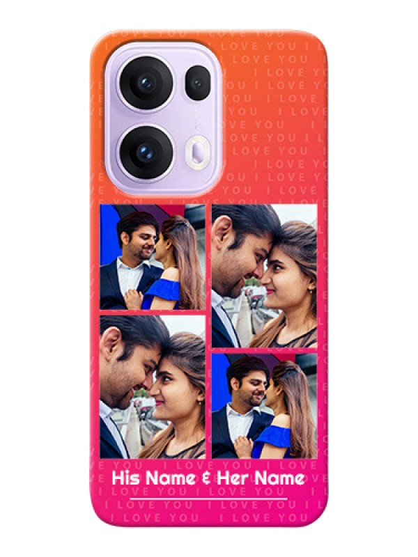 Custom Oppo Reno 13 Pro 5G Custom Hard Phone Case - I Love You Pink Design