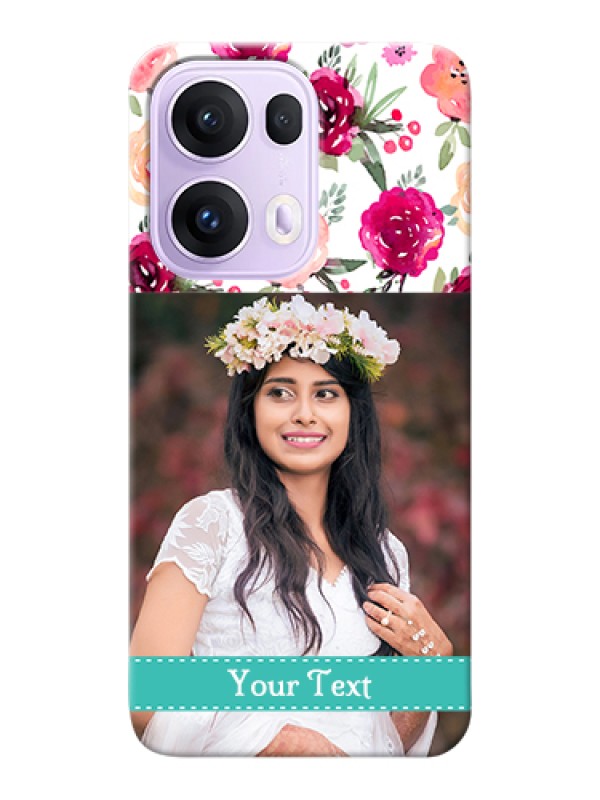 Custom Oppo Reno 13 Pro 5G Custom Hard Phone Case - Water Colors Floral Design