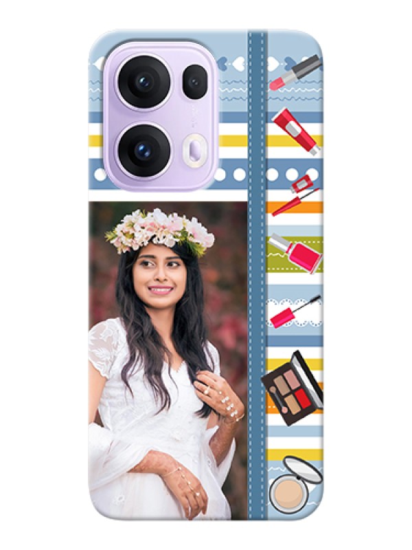 Custom Oppo Reno 13 Pro 5G Custom Hard Phone Case - Makeup Icons Design