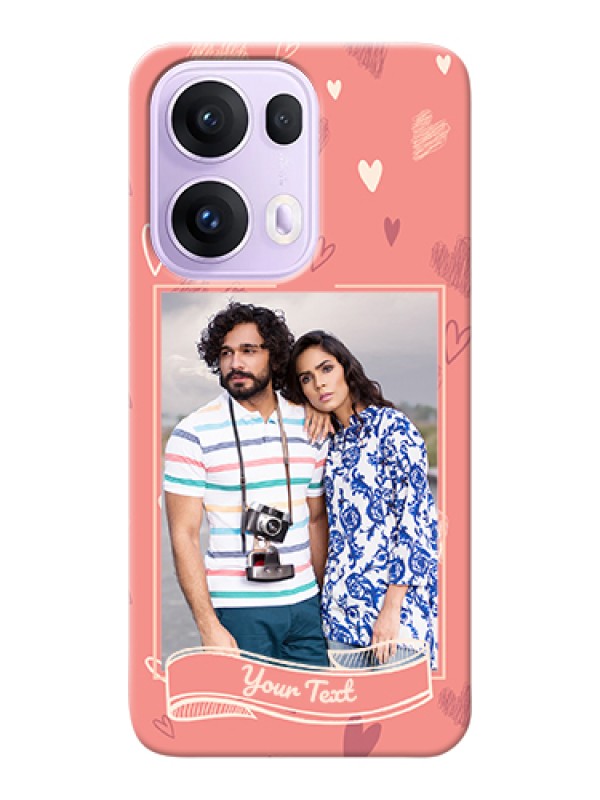 Custom Oppo Reno 13 Pro 5G Custom Hard Phone Case - Love Doodle Art Design