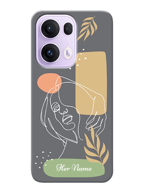 Custom Oppo Reno 13 Pro 5G Custom Hard Phone Case - Gazing Woman Line Art Design