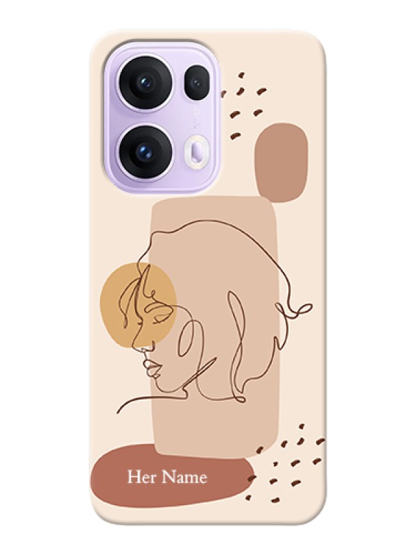 Custom Oppo Reno 13 Pro 5G Custom Hard Phone Case - Calm Woman Line Art Design